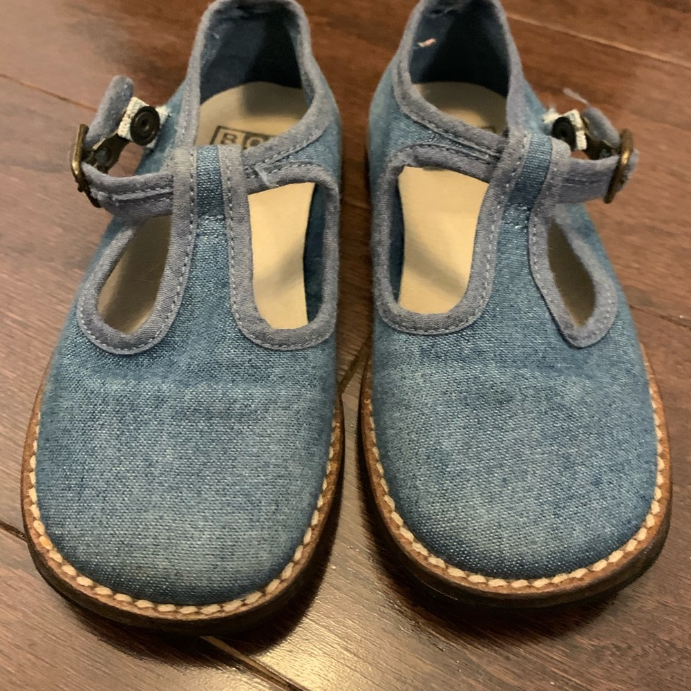 Bonton Blue Chambray T-Strap Mary Janes Size 24